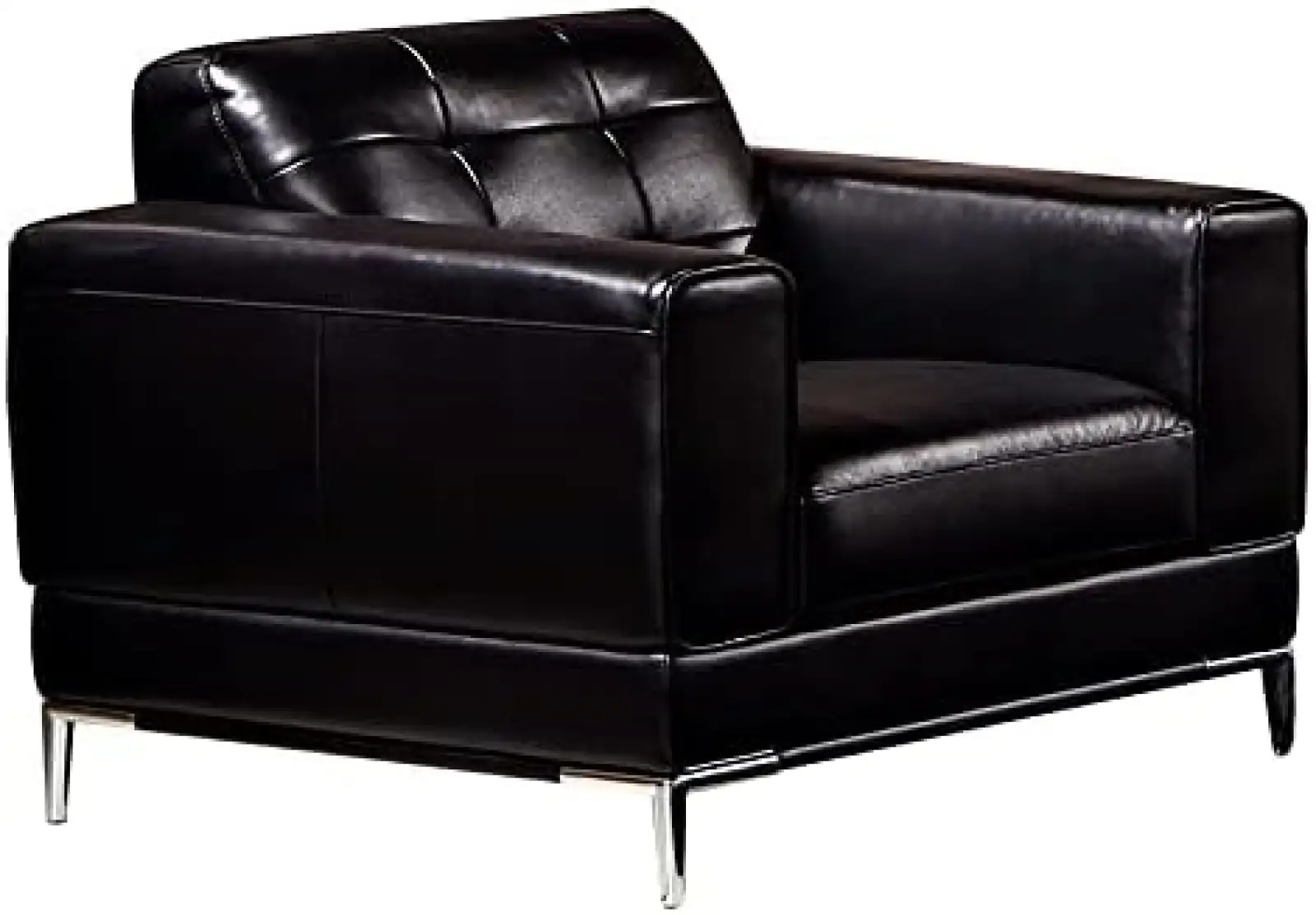 Black Color with Italian Leather Club Chair