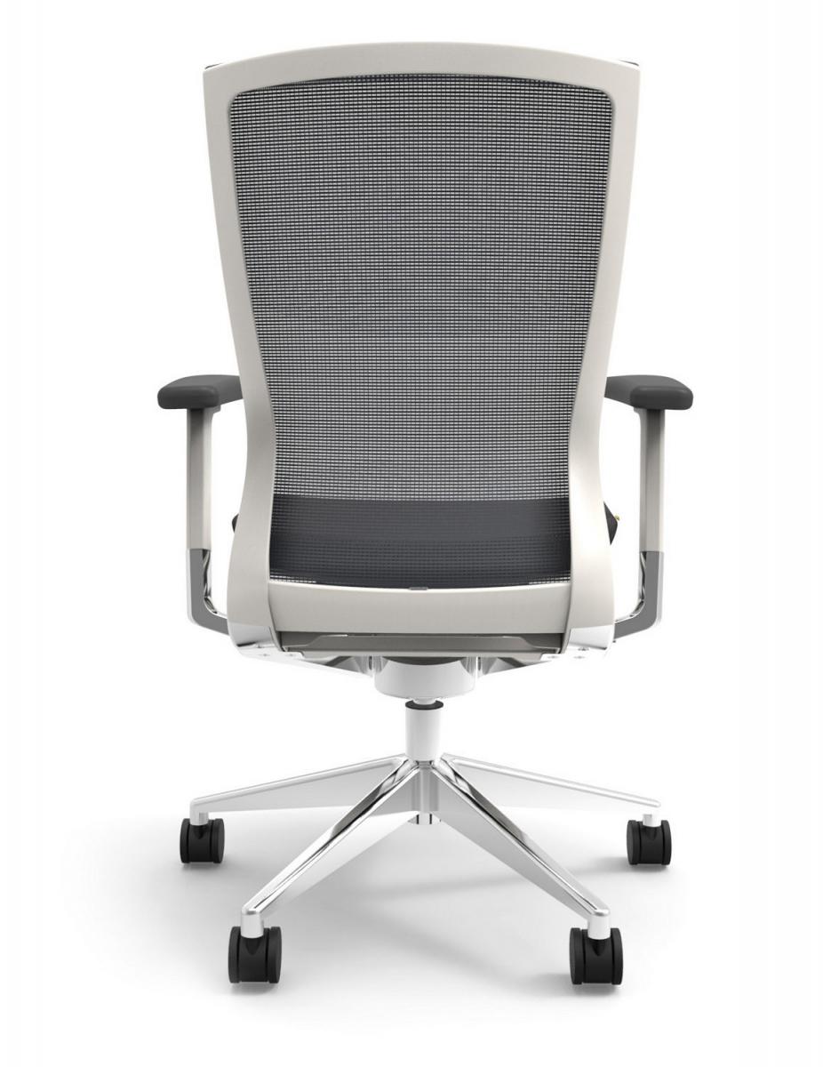 Cherryman IDesk Oroblanco Task Chair - White Frame, Grey Seat