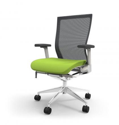 Cherryman IDesk Oroblanco Task Chair - White Frame with Green Seat