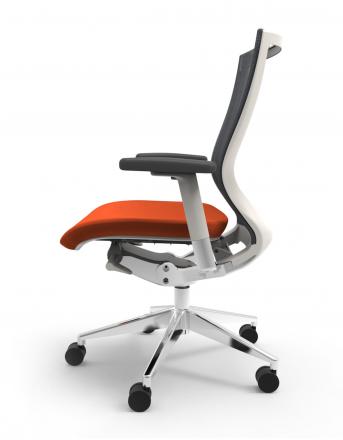 Cherryman IDesk Oroblanco Task Chair - White Frame with Orange Seat