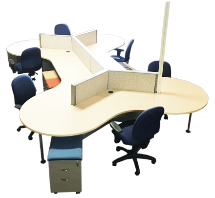 Steelcase "Dogbone" Collaborative Workstation w/ Peds